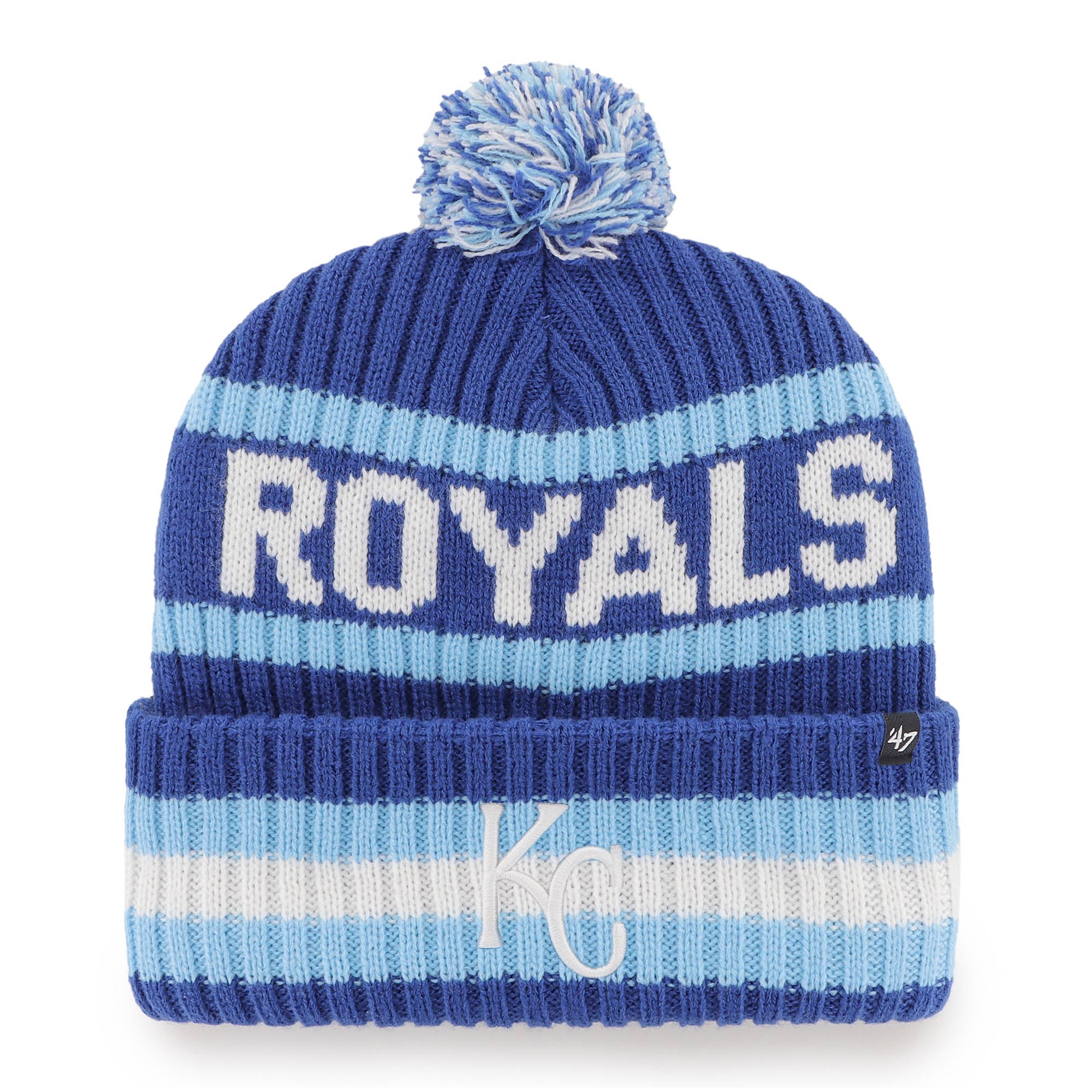 Kansas City Royals Store - mens kansas city royals 47 royal bering cuffed knit hat with pom Collection | Royals Fan Essentials