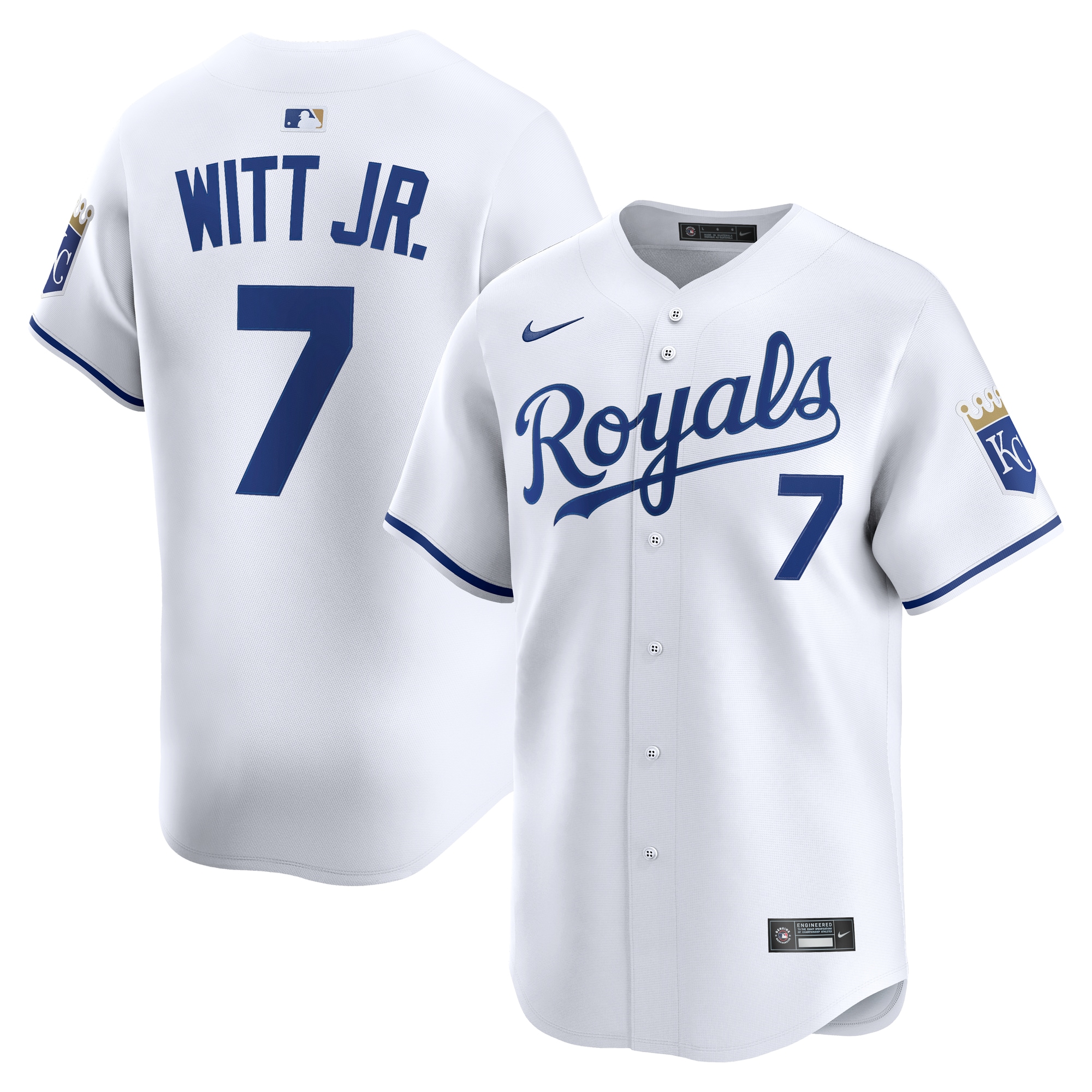Kansas City Royals Store - mens kansas city royals bobby witt jr. nike white alternate limited player jersey Collection | Royals Fan Essentials