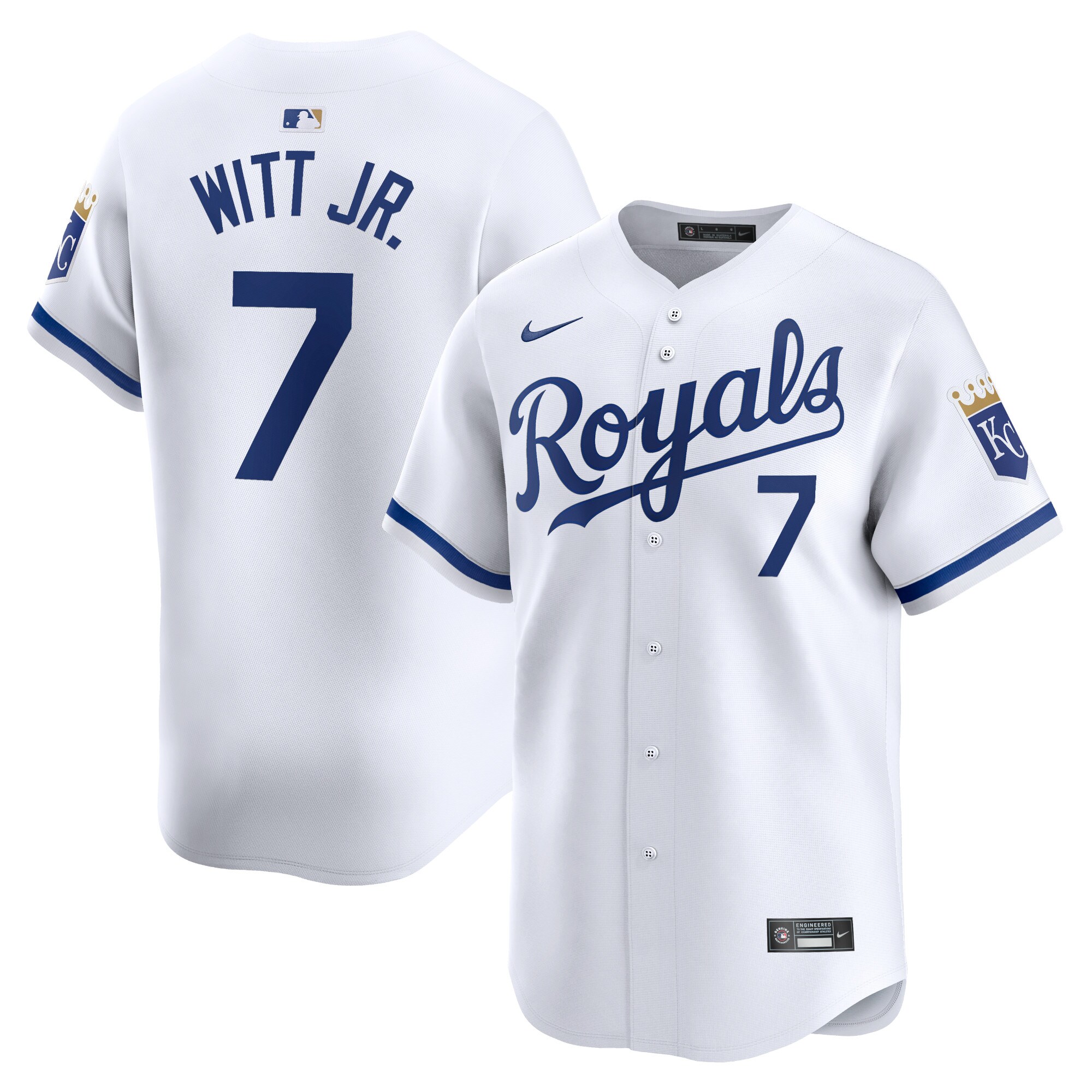 Kansas City Royals Store - mens kansas city royals bobby witt jr. nike white home limited player jersey Collection | Royals Fan Essentials