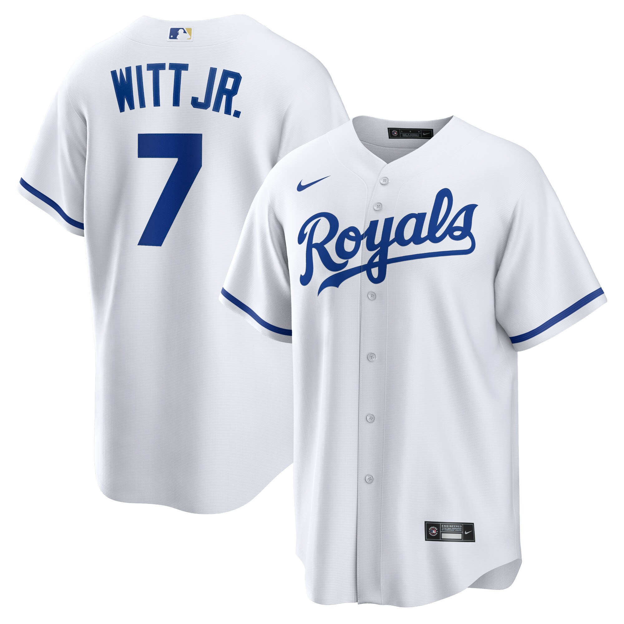 Kansas City Royals Store - mens kansas city royals bobby witt jr. nike white home replica player jersey Collection | Royals Fan Essentials