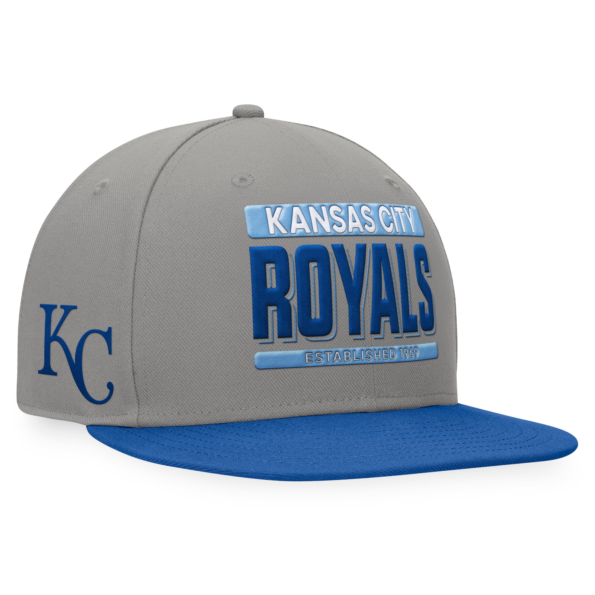 Kansas City Royals Store - mens kansas city royals fanatics grayroyal line drive two-tone snapback hat Collection | Royals Fan Essentials