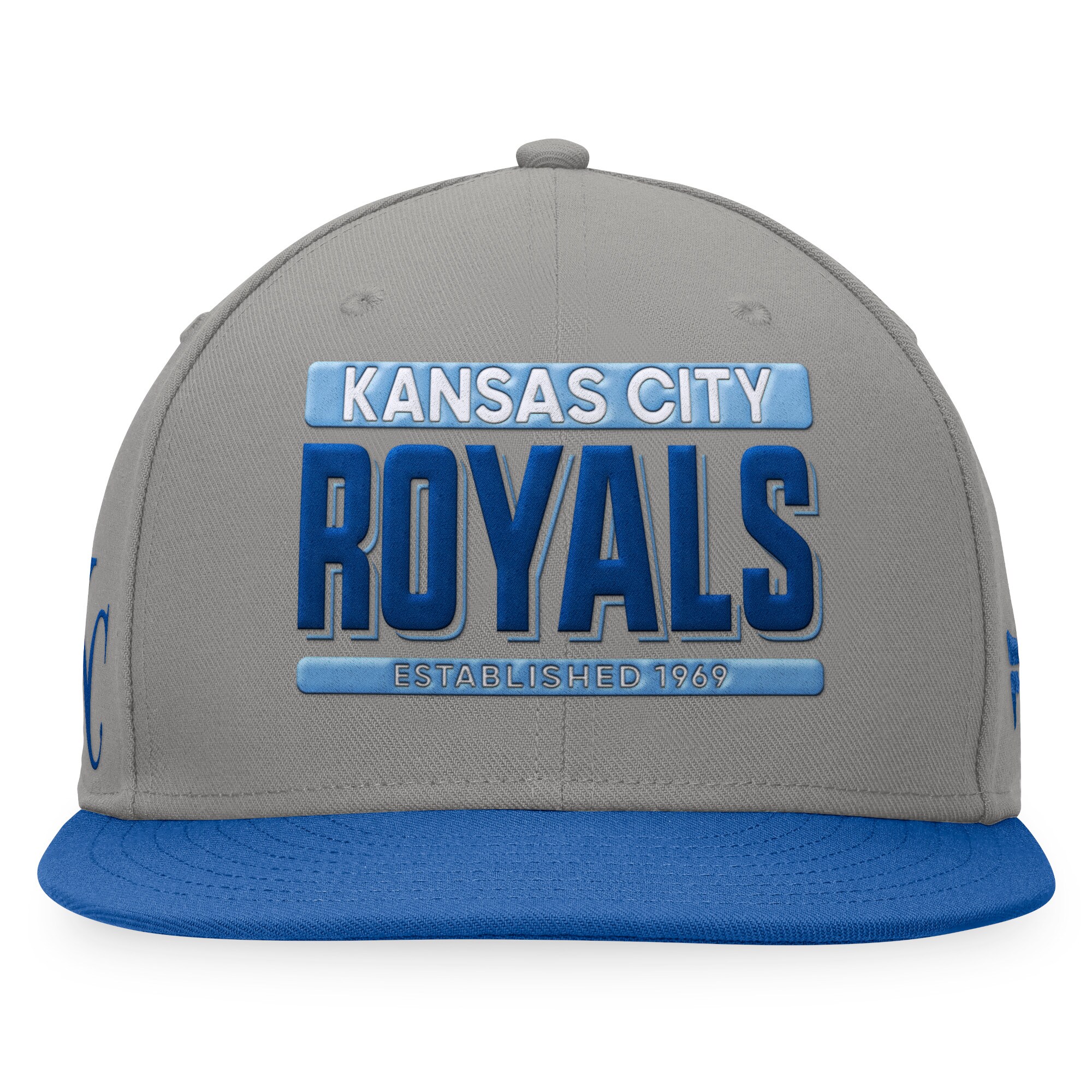Kansas City Royals Store - mens kansas city royals fanatics grayroyal line drive two-tone snapback hat Collection | Royals Fan Essentials