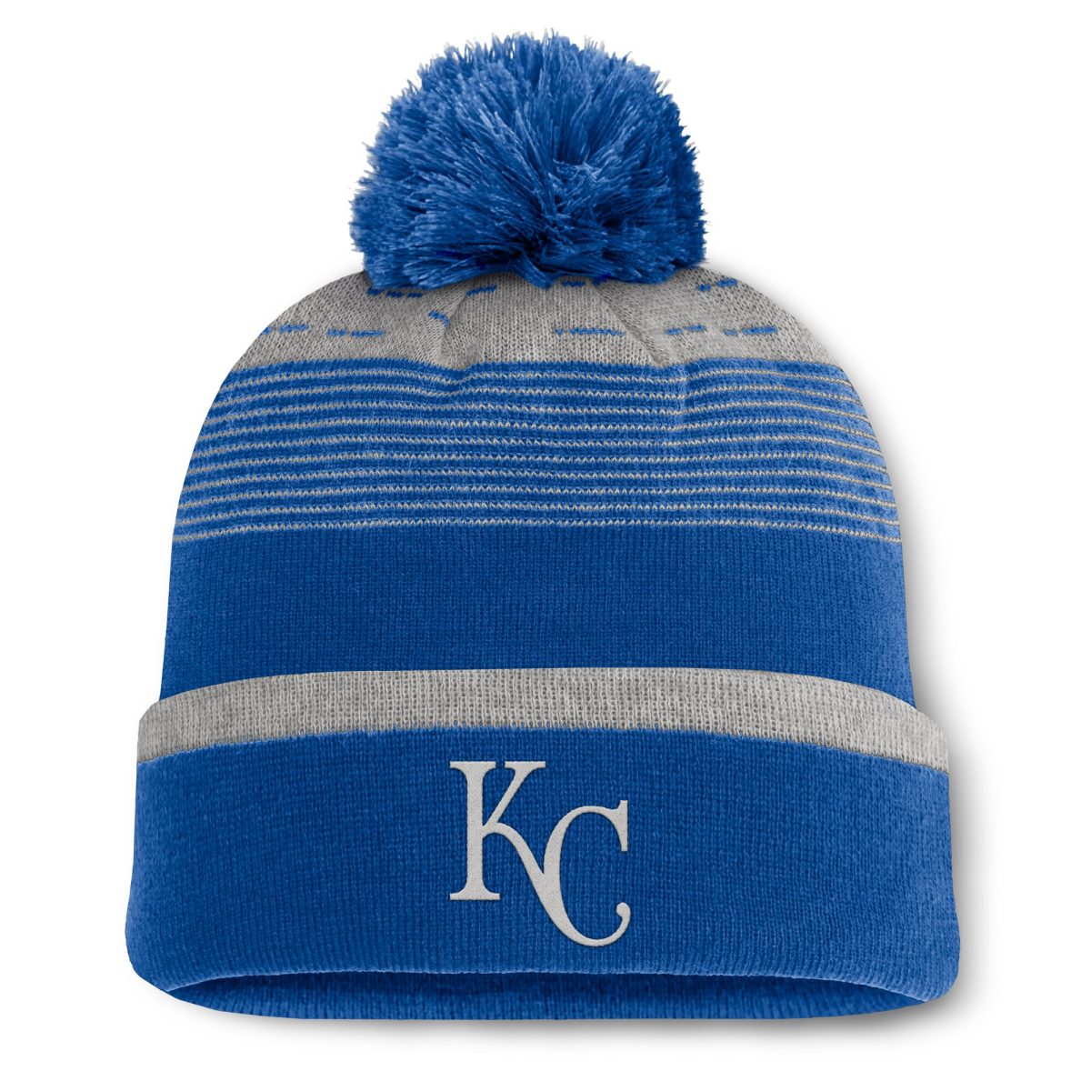 Kansas City Royals Store - mens kansas city royals fanatics royal fundamental gradient cuffed knit hat with pom Collection | Royals Fan Essentials