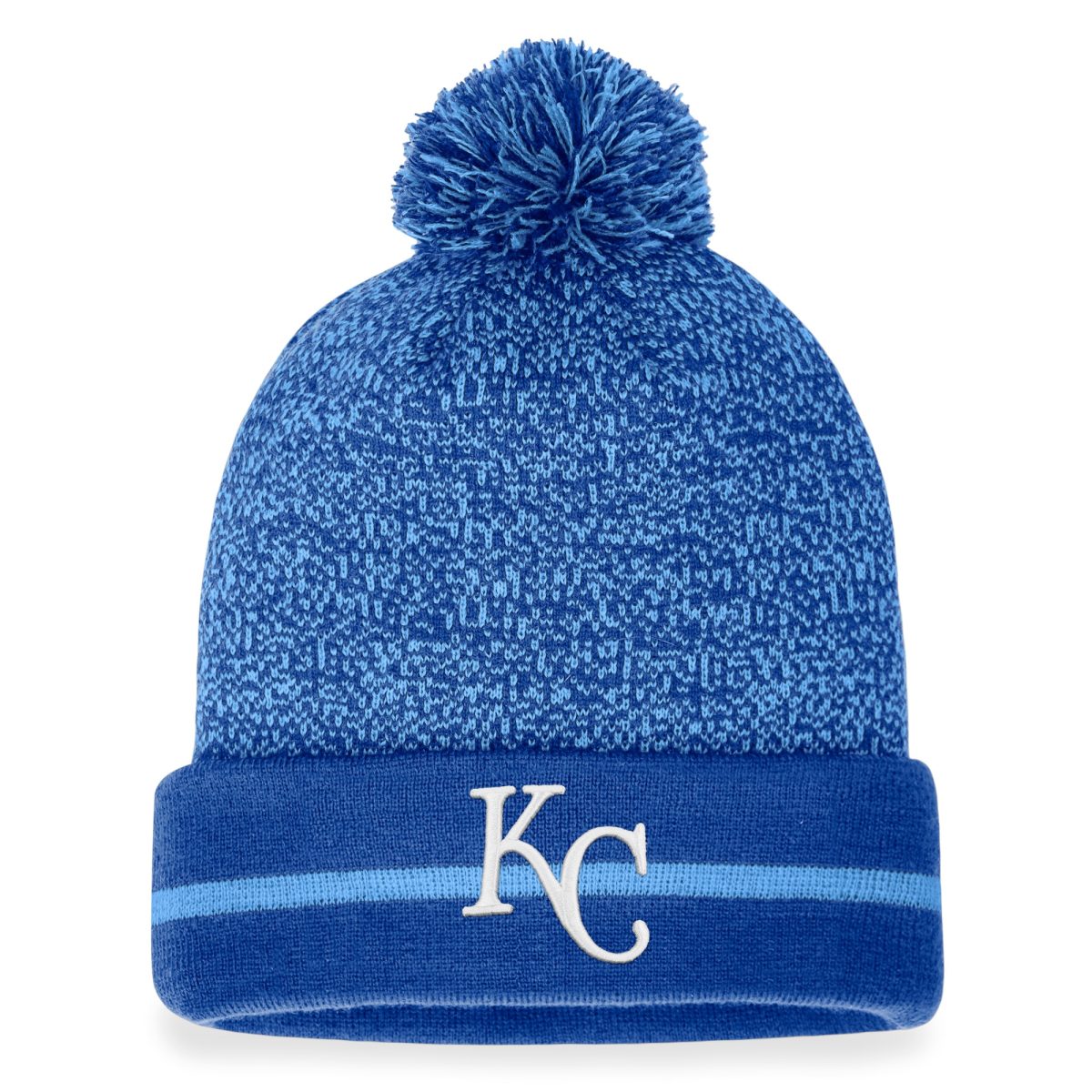 Kansas City Royals Store - mens kansas city royals fanatics royallight blue space-dye cuffed knit hat with pom Collection | Royals Fan Essentials