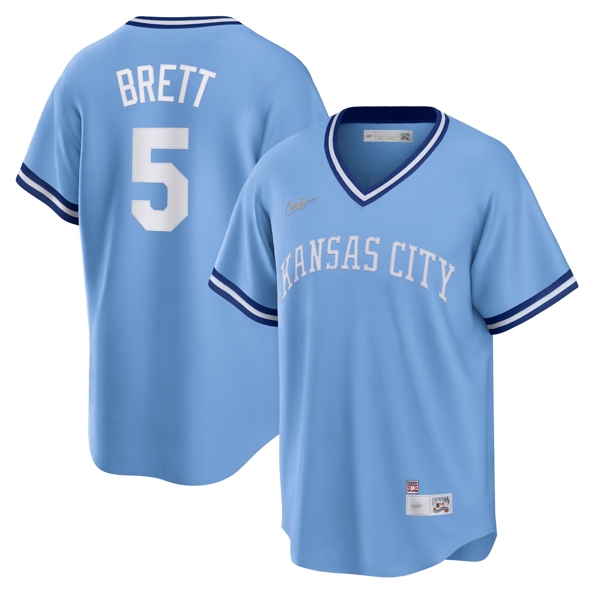 Kansas City Royals Store - mens kansas city royals george brett nike light blue road cooperstown collection player jersey Collection | Royals Fan Essentials