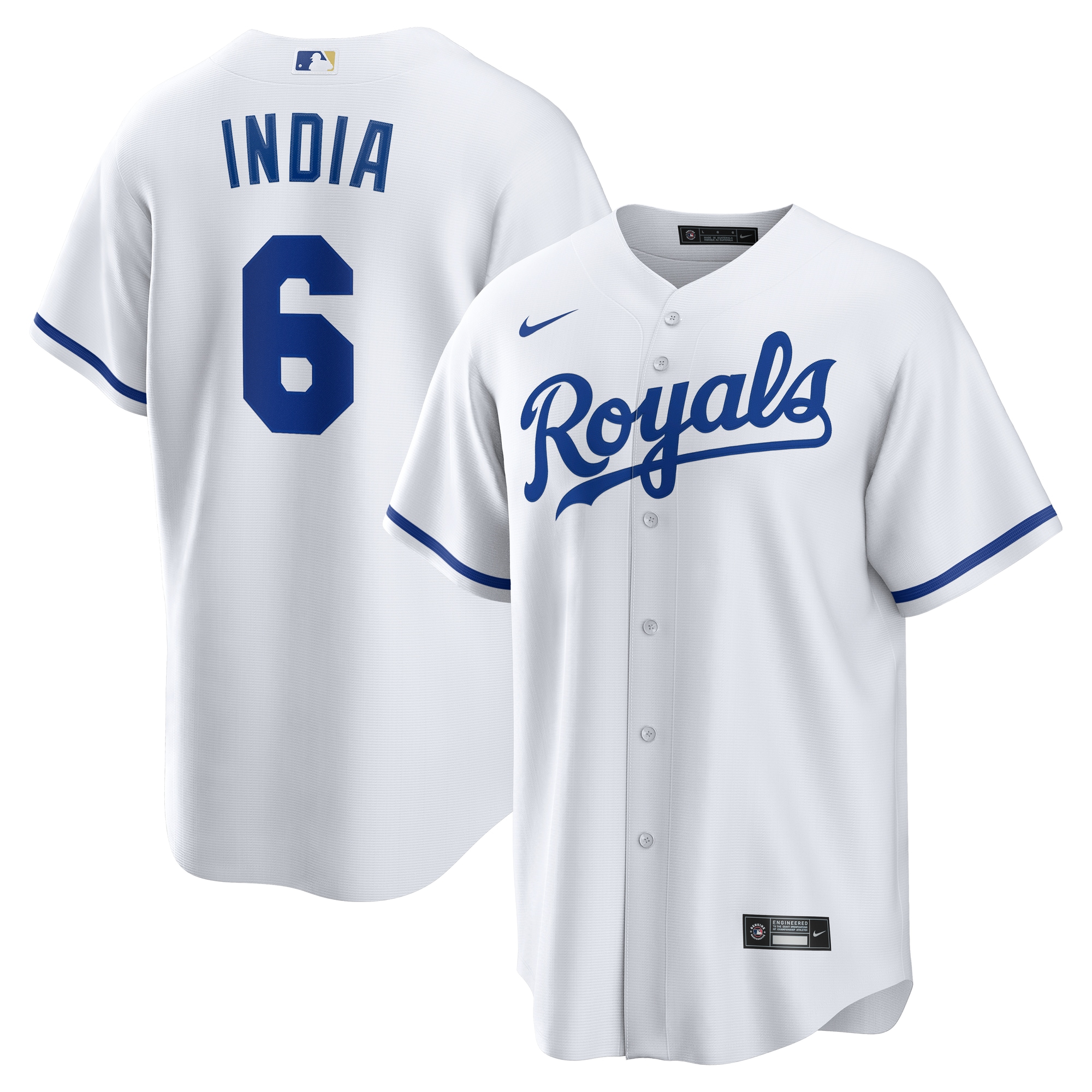 Kansas City Royals Store - mens kansas city royals jonathan india nike white home replica player jersey Collection | Royals Fan Essentials