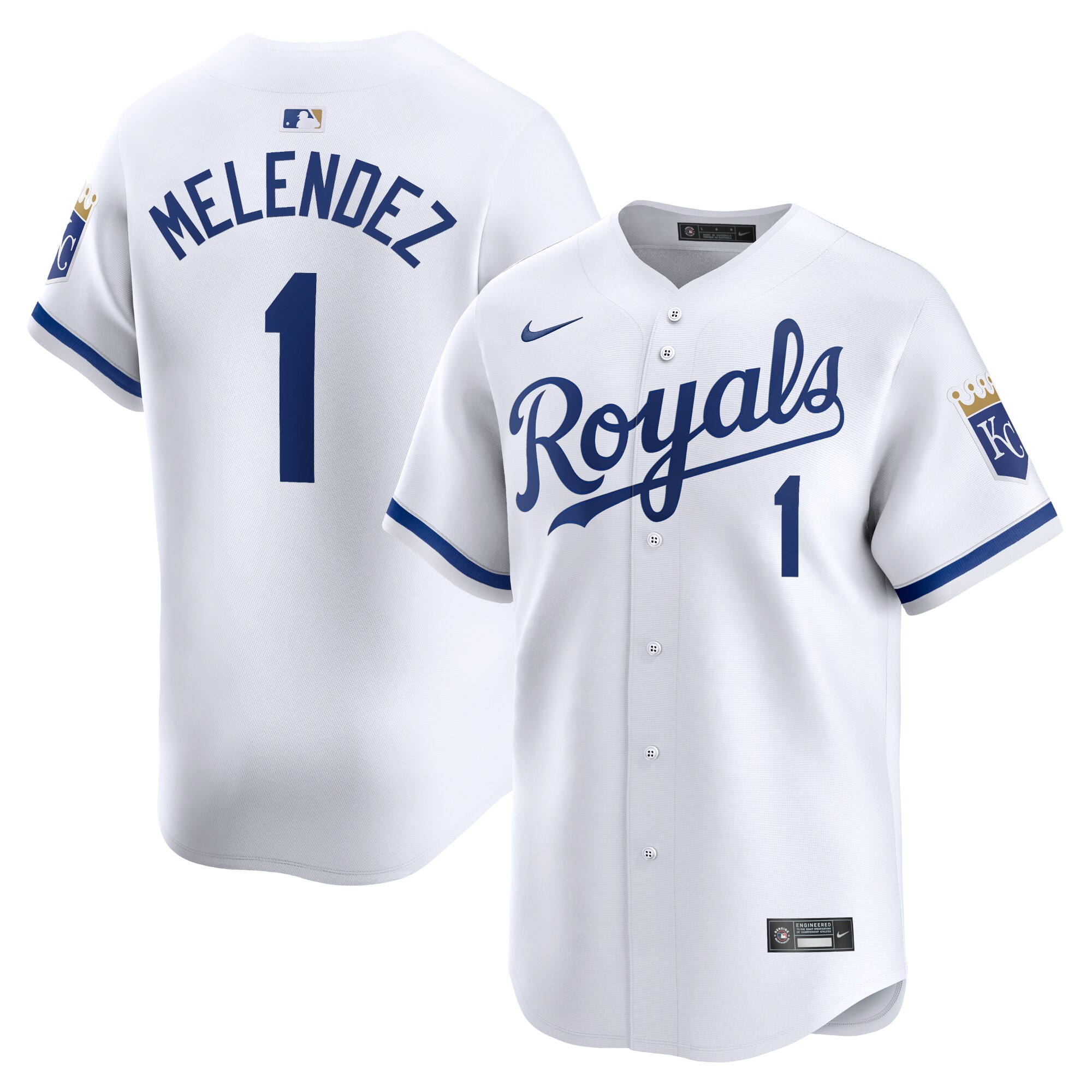 Kansas City Royals Store - mens kansas city royals mj melendez nike white home limited player jersey Collection | Royals Fan Essentials