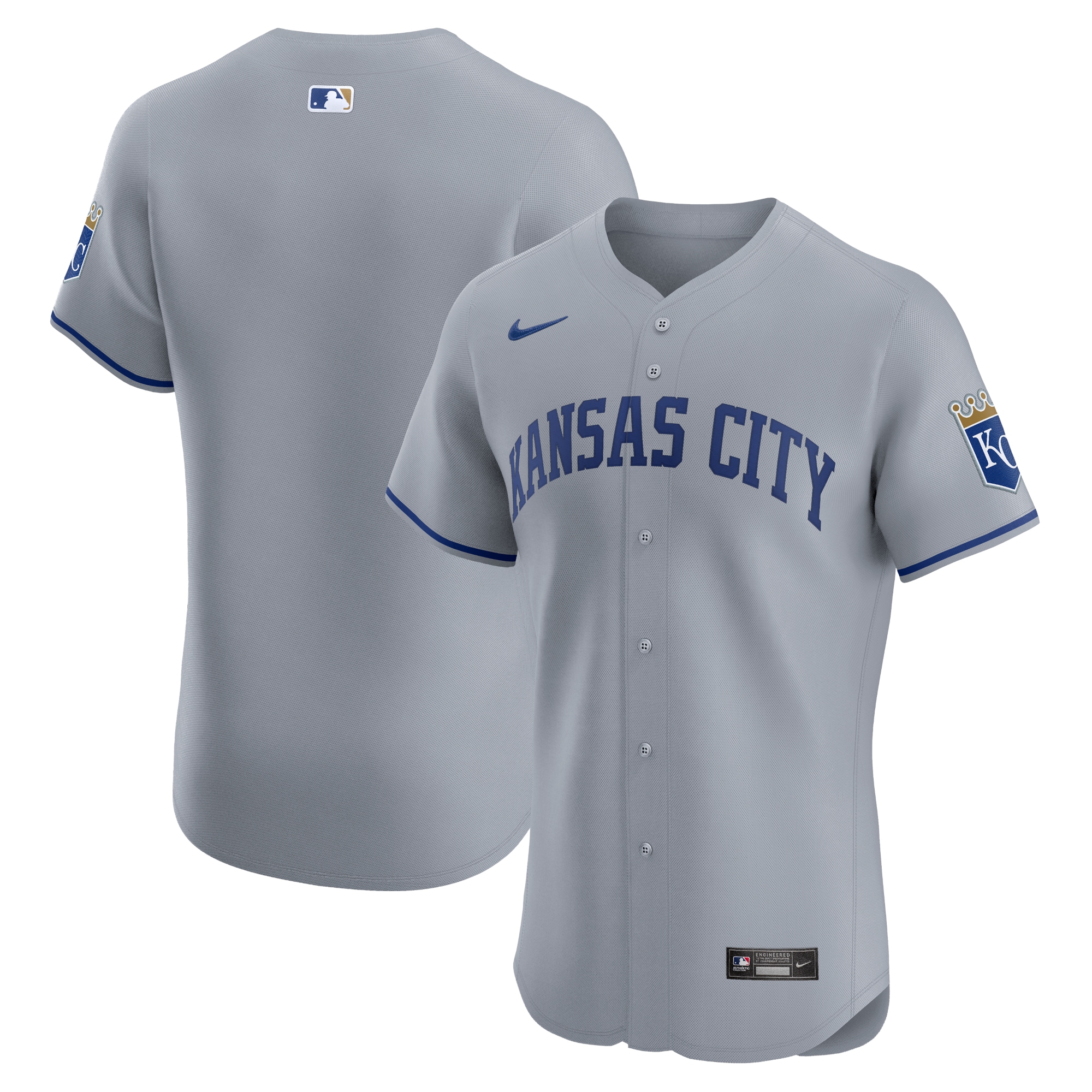 Kansas City Royals Store - mens kansas city royals nike gray road vapor premier elite patch jersey Collection | Royals Fan Essentials