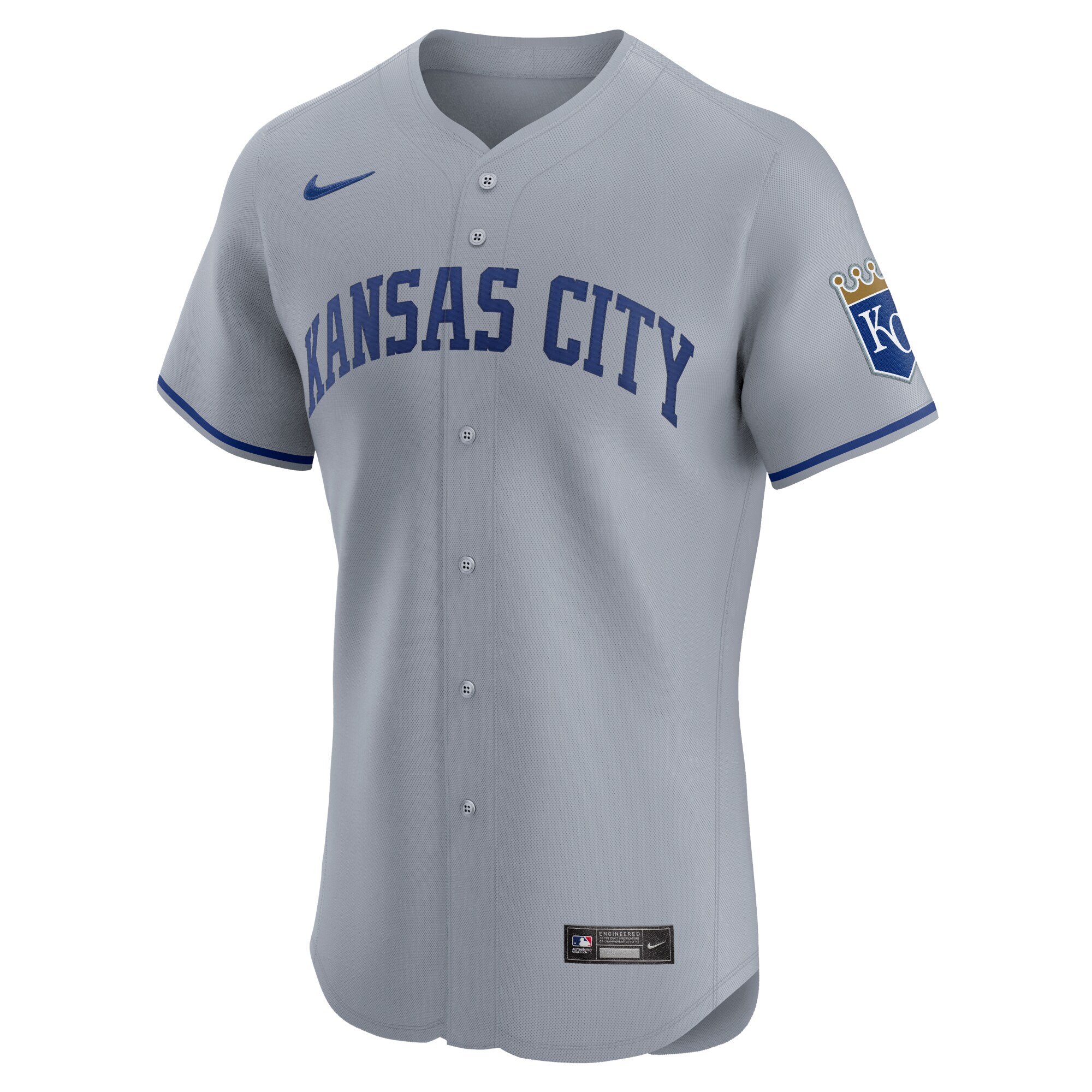 Kansas City Royals Store - mens kansas city royals nike gray road vapor premier elite patch jersey Collection | Royals Fan Essentials