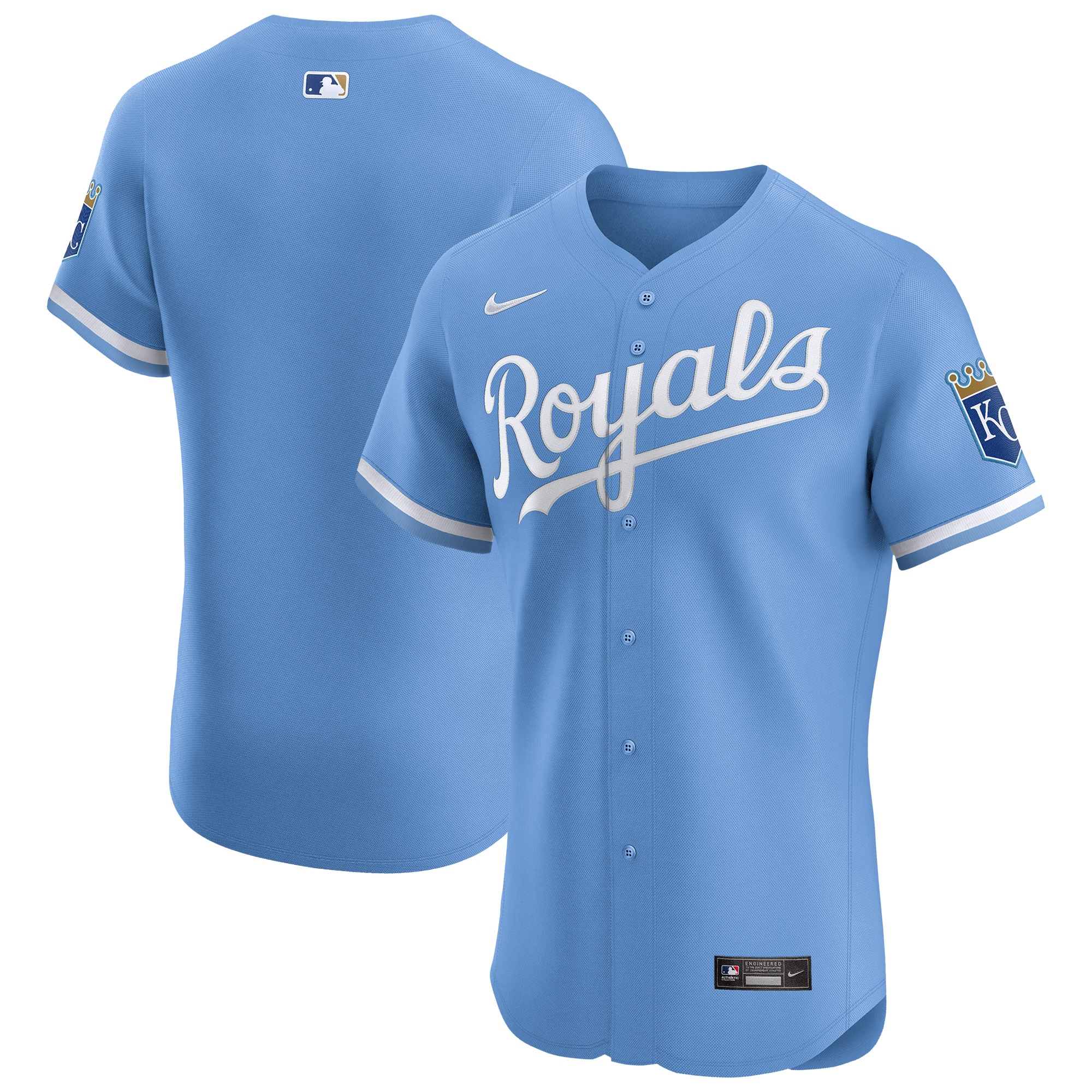 Kansas City Royals Store - mens kansas city royals nike light blue alternate vapor premier elite patch jersey Collection | Royals Fan Essentials