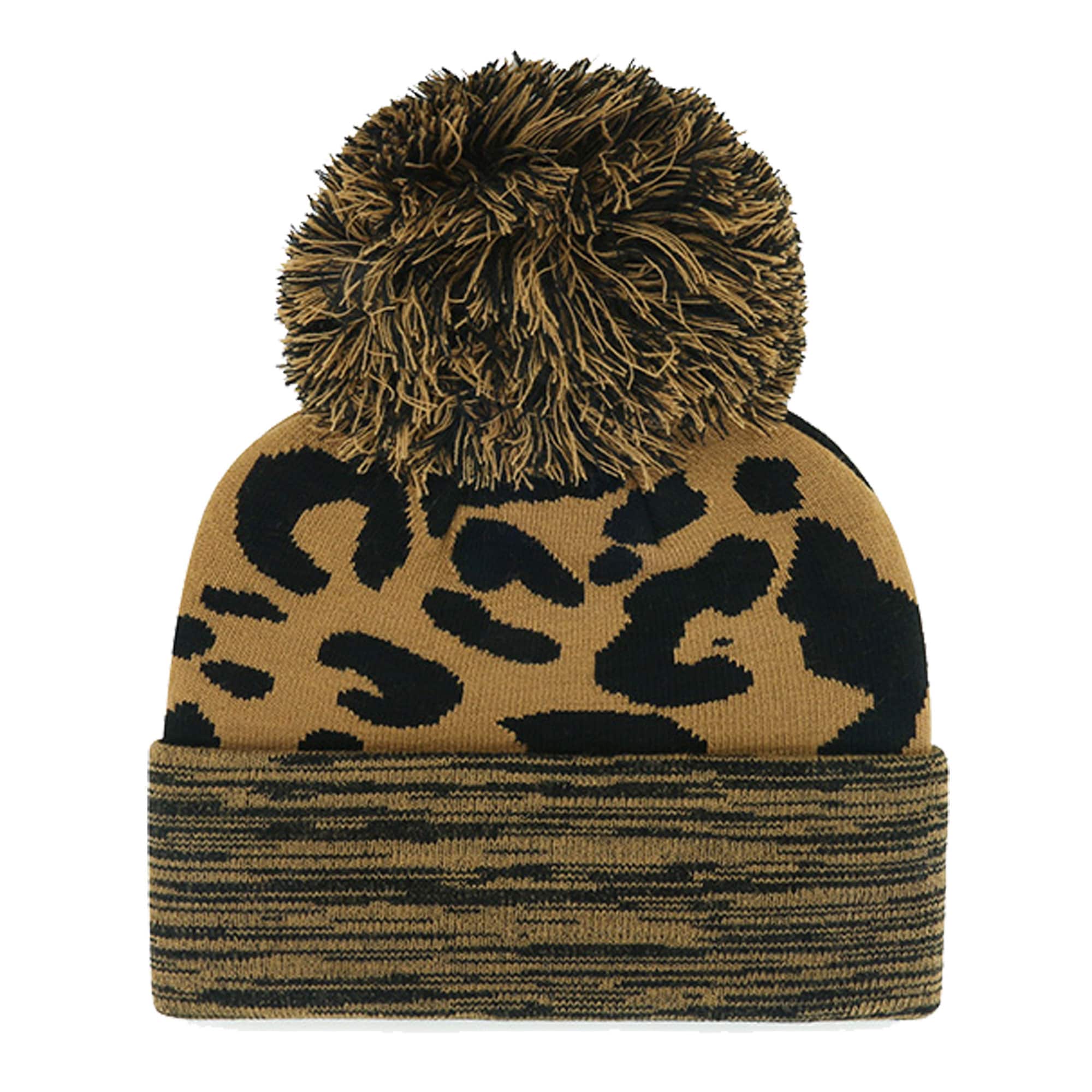 Kansas City Royals Store - womens kansas city royals 47 leopard rosette cuffed knit hat with pom Collection | Royals Fan Essentials