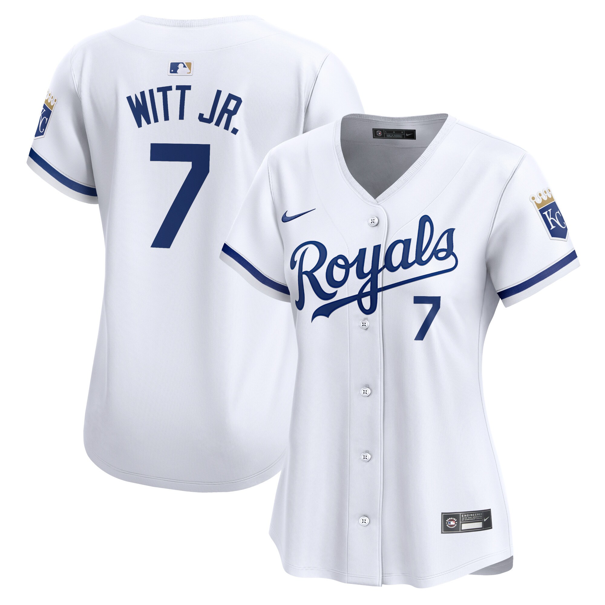 Kansas City Royals Store - womens kansas city royals bobby witt jr. nike white home limited player jersey Collection | Royals Fan Essentials