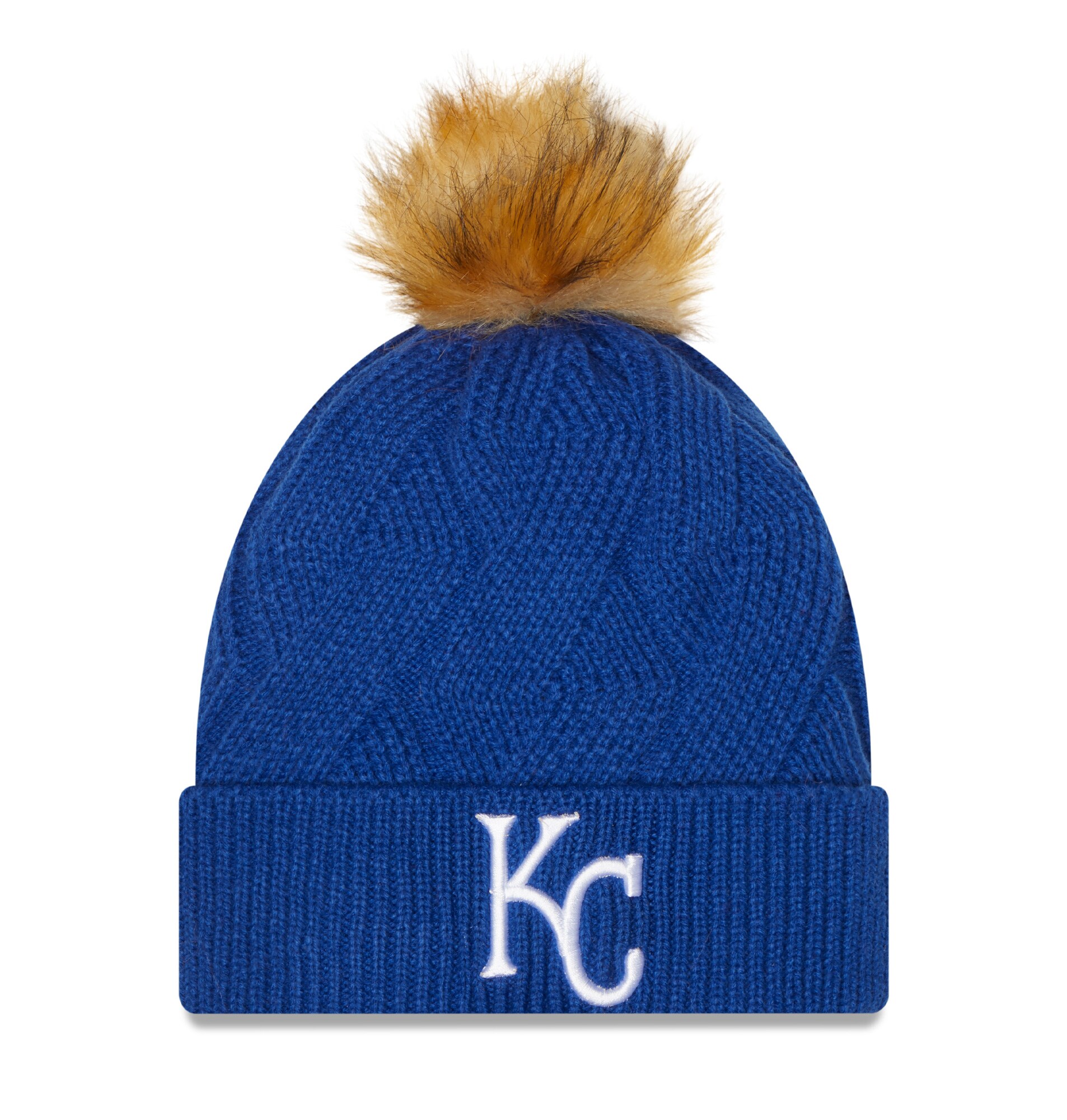 Kansas City Royals Store - womens kansas city royals new era royal snowy cuffed knit hat with pom Collection | Royals Fan Essentials